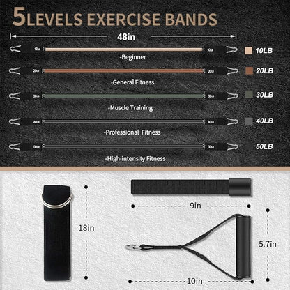 VEICK Resistance Bands, Exercise Bands, Workout Bands, Resistance Bands for Working Out with Handles for Men and Women, Exercising Bands for Fitness Weights Work Out at Home
