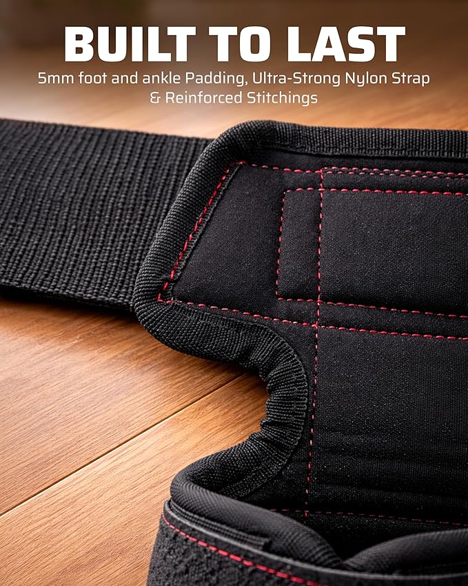 Quad Stretch Strap with Secure Ankle Support – 4-Loop Quad & Hip Flexor Stretch Band for Physical Therapy, Mobility & Post-Workout Recovery, Non-Elastic Leg Stretching Strap for Home & Gym