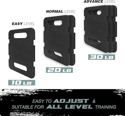 Yes4All Attachable Rucking Weight for Backpack, Cast Iron Training Weight Plate with Quick-Attach Strap Slots, Ergonomic Rounded Handle for Weighted Walking, Hiking, Rucking