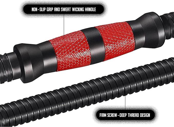 2021 High Performance Parts Adjustable Weight Dumbbell Barbell Kit with Ab Roller 88LB / 110LB Home Workout Equipment (110) black