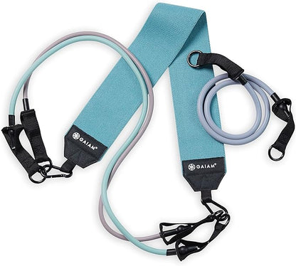 Gaiam Squat Band & Hip Trainer Set - Fabric Resistance Band with 3 Adjustable Resistance Tubes, Home Gym Equipment to Exercise Thigh, Leg, Hip, Glute, Booty & Core - Home Gym & Travel Workout Bands