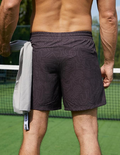 Men 2 in 1 Running Shorts with Compression Liner 5" 7" Quick Dry Workout Athletic Shorts with Pockets Towel Loop
