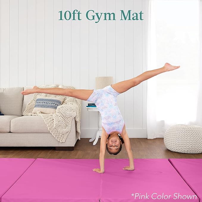 Best Choice Products 10ftx4ftx2in Folding Gym Mat 4-Panel Exercise Gymnastics Aerobics Workout Fitness Floor Mats w/Carrying Handles