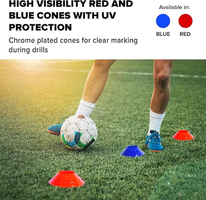 GSi Sports Training Cones for Agility Drills – Soccer & Basketball Multi-Sport Field Markers, Durable Flexible Cones in Multiple Shapes & Packs (20–80 Pack)
