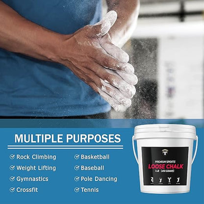 TITGGI 1 lb Gym Chalk Bucket - Multi-Purpose Hand Chalk for Rock Climbing, Gym, Weight Lifting and More