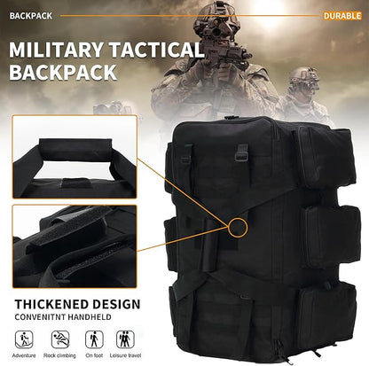 3 In 1 Military Duffel Bag 50L Gym Bag for Men Convertible Weekender Backpack for Sports Travel Basketball