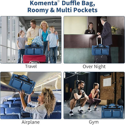 20 inch Gym Bag for Men, 40L Sports Duffle Bag with side pockets durable Weekend Overnight Bag for Travel, Workout, Fitness (Blue)