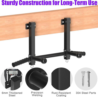 Joist Mounted Pull Up Bar, 650lbs Heavy Duty Strength Training Pullup Bars, Multi-Grip Chin Up Bar for Home Gym, Garage & Basement Ceiling Beam Installation
