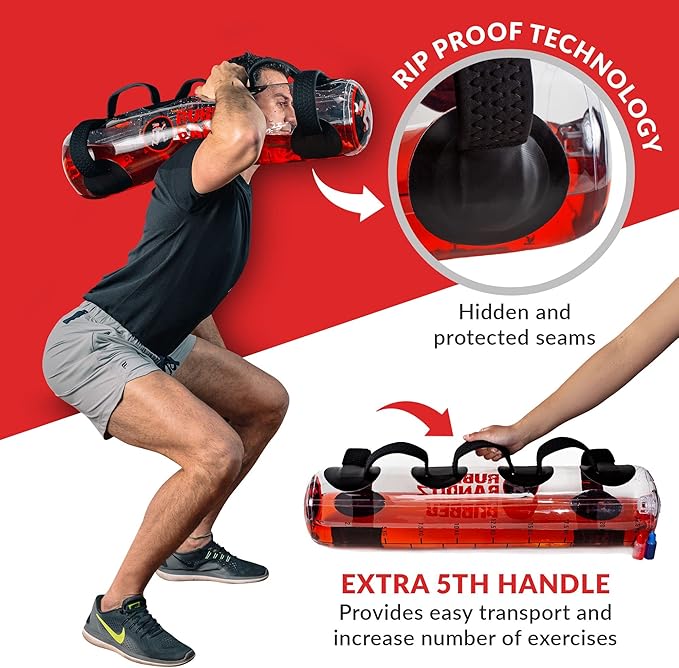 RubberBanditz Water Weight Aqua Bag, Aquatic exercise equipment, Hydro Core Training Bag for Balance, Strength, Portable Water Aerobics Equipment & Outdoor Workout Gear, Aqua Training & Weight Lifting