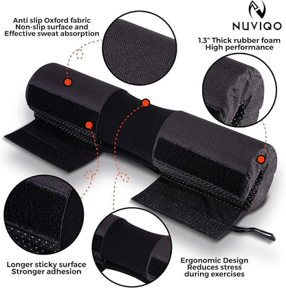 Barbell Squat Pad with Thick Foam and Nylon Padding - Neck & Shoulder Protective Pad Provides Support for Squats, Lunges & Hip Thrusts - Fits Olympic Standard Weightlifting Bar