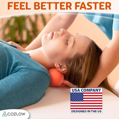 COZLOW Double Lacrosse Silicone Massage Ball - Energizing Orange - Peanut Trigger Point Roller for Mobility, Deep Tissue Therapy, Myofascial Release - Acupressure Tool for Muscle Pain Relief