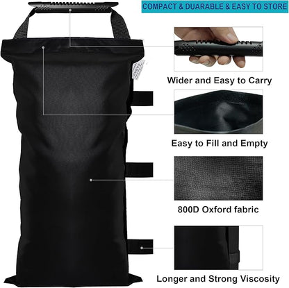 8 Pack (NO Sand) Sand Bags for Canopy Weights (Black)