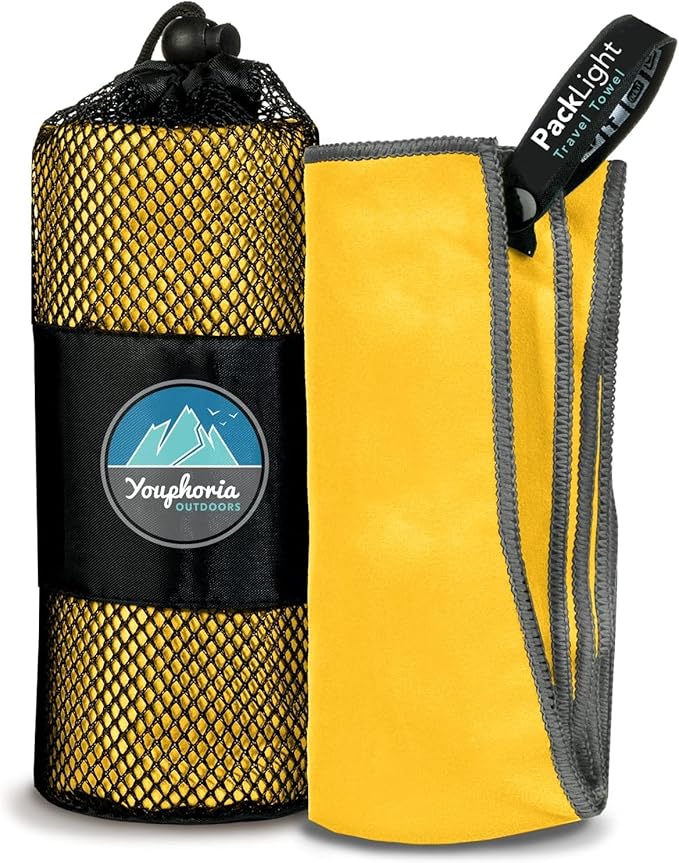 Youphoria Microfiber Travel Towel Fast Drying Lightweight - Quick Dry Towel for Camping, Beach, Backpacking, Hiking & Sport