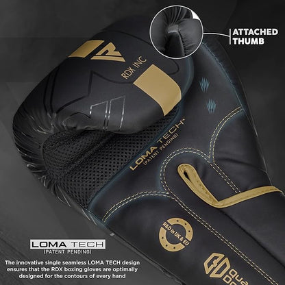 RDX Boxing Gloves, Pro Training Sparring, Maya Hide Leather, Muay Thai MMA Kickboxing, Men Women Adult, Heavy Punching Bag Focus Mitts Pads Workout, Ventilated Palm, Multi Layered, 8 10 12 14 16 18 Oz