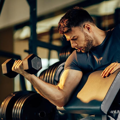 HolaHatha Hexagonal Dumbbell Weights Set, Home Gym Equipment Set, Portable Weighted Exercise Dumbbells for Fitness, Training, and Lifting Workouts
