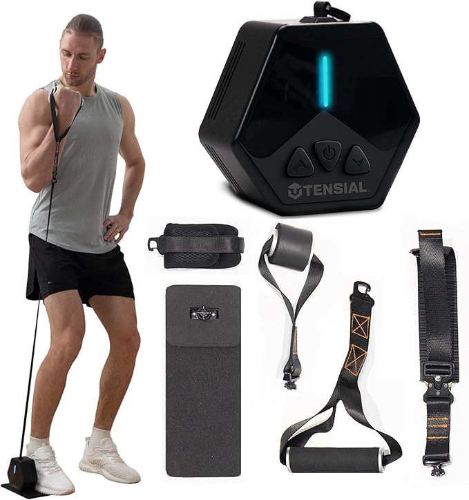 Smart Home Gym - Portable Home Gym Equipment with Digital Resistance 7-66 lbs | Single Motor Electronic Cable Machine for Strength Training | Compact Motorized Adjustable Weight Fitness System