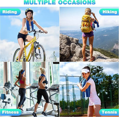 MENOLY 30 Packs Cooling Towels Bulk Cooling Towels for Neck and Face Gym Workout Cooling Neck Rags for Sports Yoga Soft Microfiber Breathable Sweat Rags for Hiking Running Fitness-Dark Blue