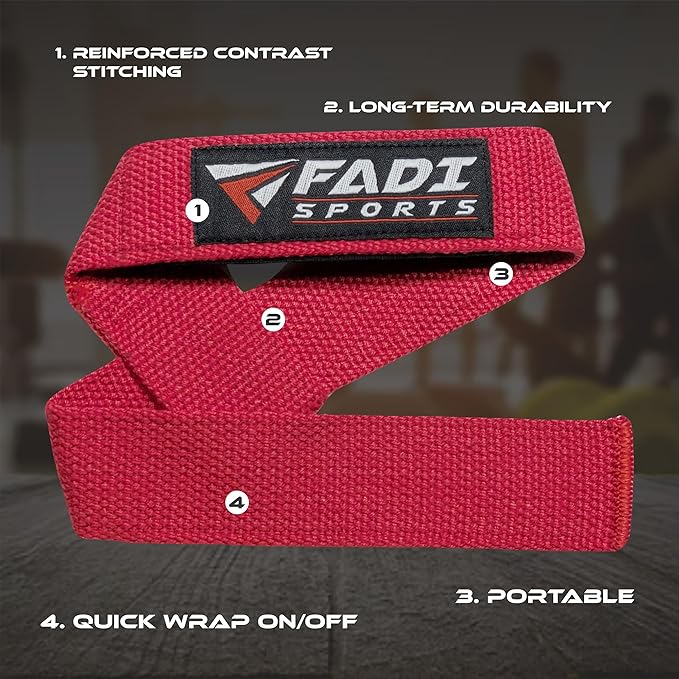 Lifting Wrist Straps for Weightlifting, Bodybuilding, Powerlifting & Deadlifts – 24 Inch Cotton Straps with Padded Neoprene for Strength Training & Grip Support