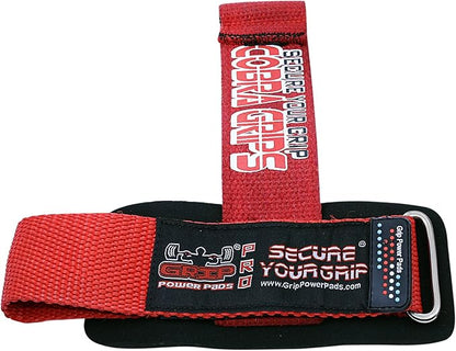 Gym Lifting Dowel Straps Neoprene Padded Wrist Wraps for Weight Training, Bodybuilding & Fitness – Wrist and Grip Support, 2 Pack (Red)