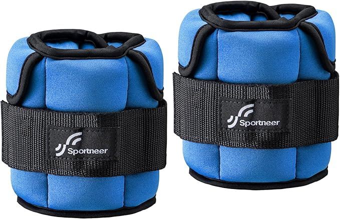 Sportneer Upgrade Adjustable Ankle and Wrist Weights for Women and Men 1-7 lbs / 1-10 lbs Set | Comfortable, Secure Fit for Walking, Running, Fitness, Physical Therapy, Home Gym
