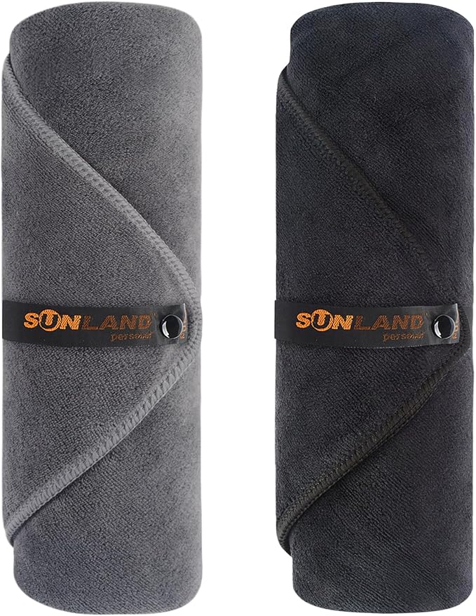 SUNLAND Microfiber Gym Bath Towel Ultra Soft Travel Camping Towel Super Absorbent Swimming Sport Towels with Carry Bag for Adults and Children