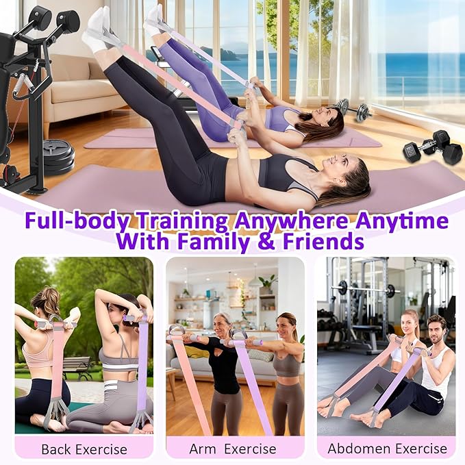 Fabric Resistance Band with Handles,Non-Slip Foot Pedal Puller Resistance Band for Legs & Glutes Working Out