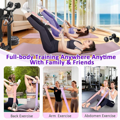 Fabric Resistance Band with Handles,Non-Slip Foot Pedal Puller Resistance Band for Legs & Glutes Working Out