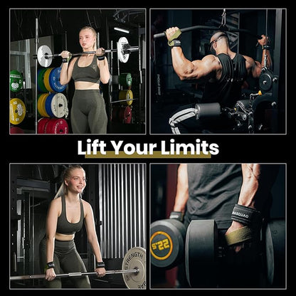ALPHASQUAD Lifting Straps for Weightlifting – Heavy Duty Wrist Straps for Weightlifting with 7mm Thick Padded Cotton Wraps, 22.5" Long, 1.5" Wide – Deadlifts, Strength Training, Powerlifting, Men & Women