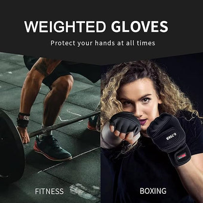 Weighted Gloves 4lb (2lb Each), Fitness Soft Iron Gloves with Wrist Support for Gym Boxing Strength Training, Cross Training, Gifts for Men, Dad, Husband