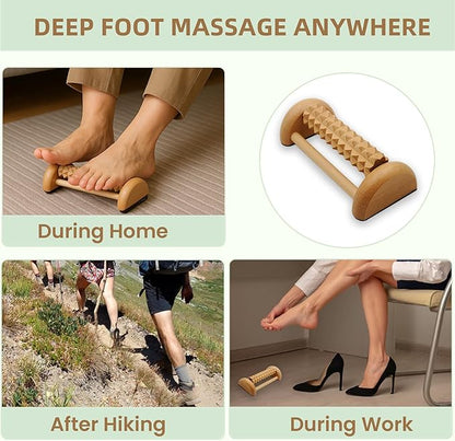 3Pcs Wood Therapy Massage Tools, Lymphatic Drainage & Maderoterapia Kit for Body Sculpting, Anti Cellulite, Wooden Muscle Roller for Deep Tissue, Back, Legs, Foot Roller for Plantar Fasciitis