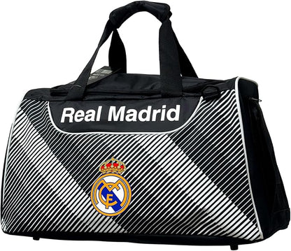Real Madrid Soccer/Football Travel Duffle Bag – Black & White Sports Gym Bag