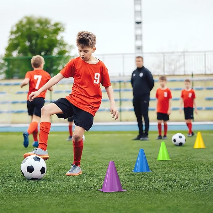 36pcs Cones 7 Inch Soccer Cones and Plastic Traffic Cones, Durable Cones for Sports Training, Ideal for Soccer, Basketball, Football, Skating, and Agility Drills Practice