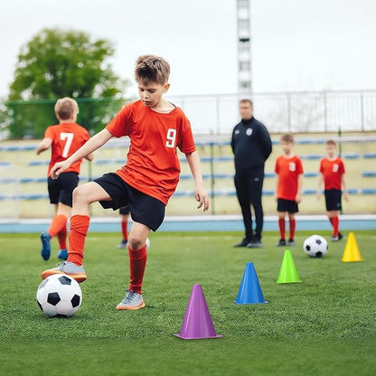 36pcs Cones 7 Inch Soccer Cones and Plastic Traffic Cones, Durable Cones for Sports Training, Ideal for Soccer, Basketball, Football, Skating, and Agility Drills Practice