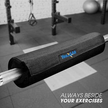 Yes4All Ergonomic Foam Bar Pad, Olympic Barbell Squat & Neck Pad for Squats, Hip Thrusts & Weight Lifting Bar