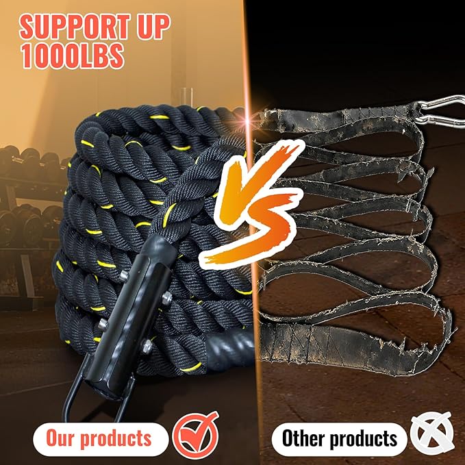 15FT Weight Sled Rope Workout Sled Pulling Ropes, Sled Push Gym Equipment Weight Sled Pull Rope for Training Tire Pulling Workout Fitness Resistance Football Exercise Equipment for Men Women