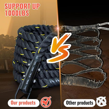 50FT Weight Sled Rope Workout Sled Pulling Rope Sled Push Gym Equipment Rope for Weight Sleds for Training, Tire Pulling Workout Fitness Resistance, Football Exercise Equipment for Men & Women