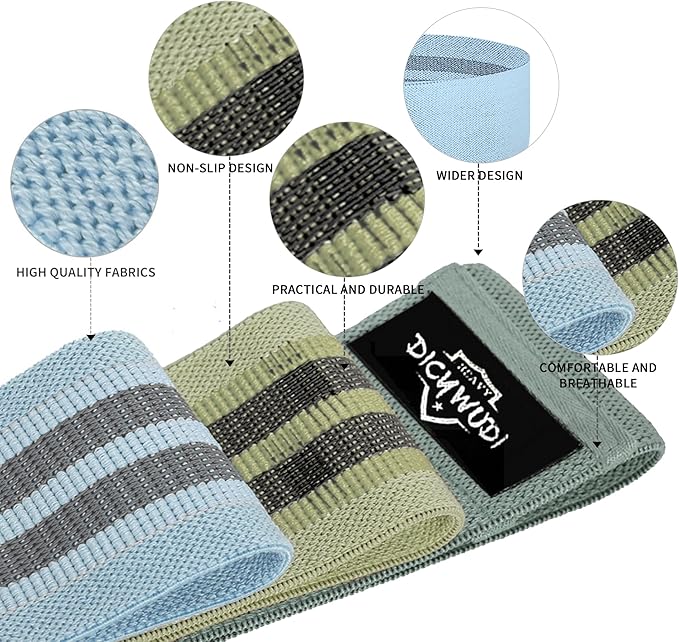 Yoga Mat Thick, 6 Fabric Resistance Bands, 2 Pack Yoga Blocks, Home Workout Equipment Essentials Starter Kit for Beginners Full Body Toning