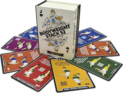 Stack 52 Bodyweight Exercise Cards: Workout Playing Card Game. Designed by a Military Fitness Expert. Video Instructions Included. No Equipment Needed. Burn Fat Build Muscle.