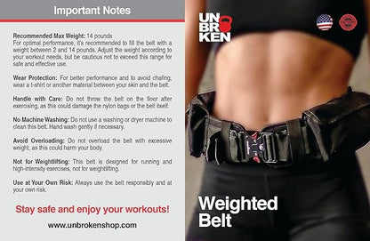Weighted Training Belt (10-15 lb) – Ergonomic, Breathable & Adjustable – Perfect for Strength Training, Running & Fitness – Durable with Steel Weights