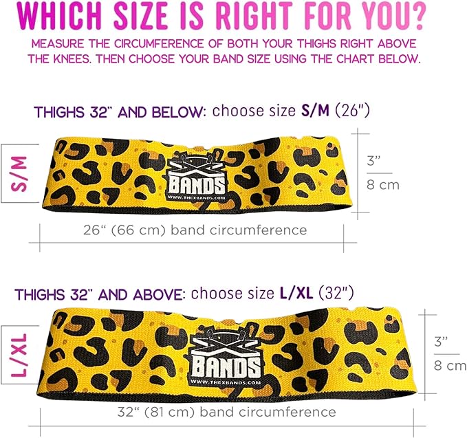 The X Bands Exercise Resistance Bands - Non-Slip Extra Thick Fabric Hip Loop Booty Bands - 20, 30, 40, 50 lb - Fitness Workout for Legs, Butt Training, Stretching, Yoga
