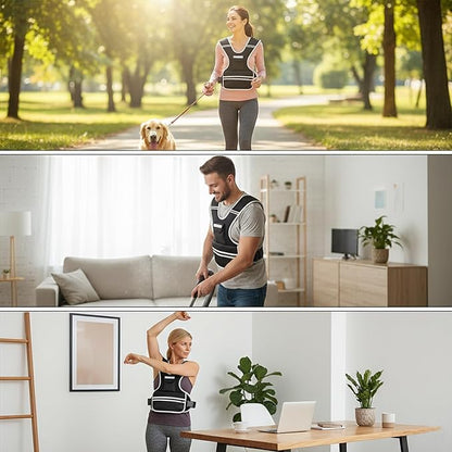 Adjustable Weighted Vest for Women and Men, 0-10lb/0-18lb with Removable Weights, Neoprene Fabric, Reflective Stripe and Padded Shoulders for Walking and At-Home Cardio