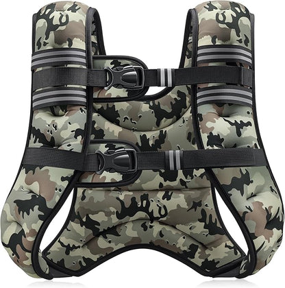 ZELUS Weighted Vest, 6lb/8lb/12lb/16lb/20lb/25lb/30lb Weight Vest with Reflective Stripe for Workout, Strength Training, Running, Fitness, Muscle Building, Weight Loss, Weightlifting