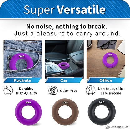 Grip Strength Trainer Kit - Effective Forearm Strengthener for Hand and Finger Exercise, Ideal Exercisers for Gripper Strength and Flexibility
