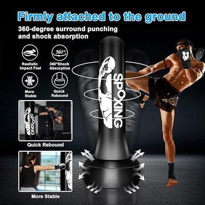 Freestanding Punching Bags for Adults Teens - 70" Heavy Bag with Stand Men Standing Boxing Inflatable Kickboxing Training MMA Muay Thai Fitness
