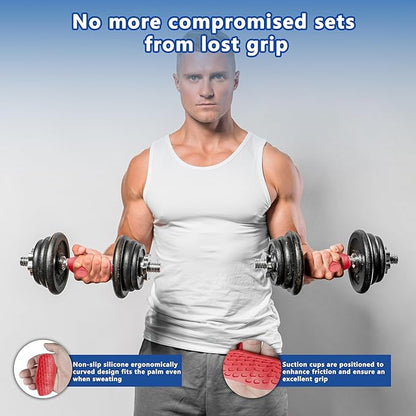Silicone Gym Grips for Weight Lifting,Workout Gloves for Women Men Alternative,Anti Slip Gym Workout Grip,Rubber Gym Hand Grips-Weightlifting Grips Pad for Barbell,Pull Up,Ryptfit,Training