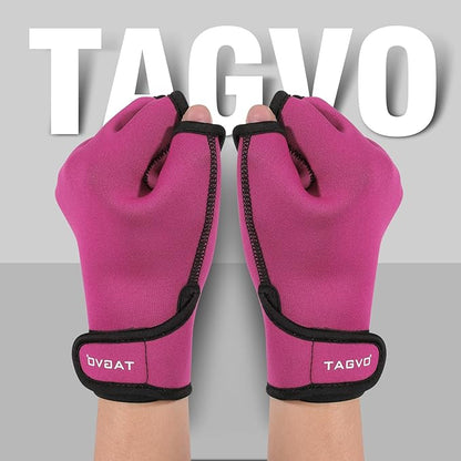 TAGVO Aquatic Gloves for Helping Upper Body Resistance, Webbed Swim Gloves Well Stitching, No Fading, Sizes for Men Women Adult Children Aquatic Fitness Water Resistance Training