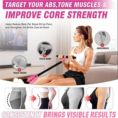 Upgraded Pedal Resistance Bands with Handles, Thickened Latex Tubes and Soft Foam Fabric Foot Pedal for Abdomen, Waist, Arm, Core/ABS, Leg Workout,Sit Up Exercise Equipment for Women