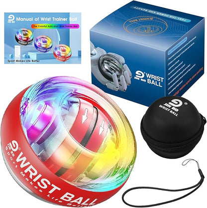 Wrist Trainer Ball Auto-Start Gyroscopic Forearm Exerciser Gyro Ball for Strengthen Arms, Fingers, Grip and Muscles