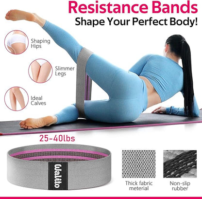 WALITO 8Pcs Barbell Pad Set for Hip Thrust - Squat Pad,Gym Accessories for Women with Bar Bad,Bench Press, with Gym Ankle Straps,Resistance Bands for Working Out,Lifting Strap,Carry Bag