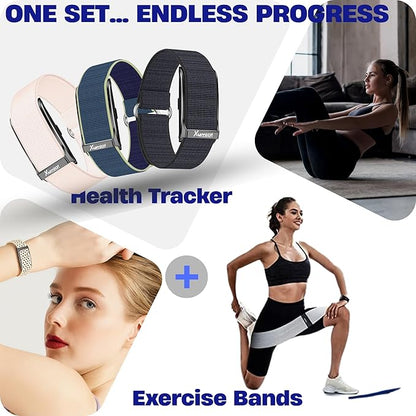 Screenless - Smart Health & Activity Tracker with 3 Premium Resistance Bands | Track Heart Rate, Sleep & Activity | Tone, Strengthen & Sculpt at Home or on The Go
